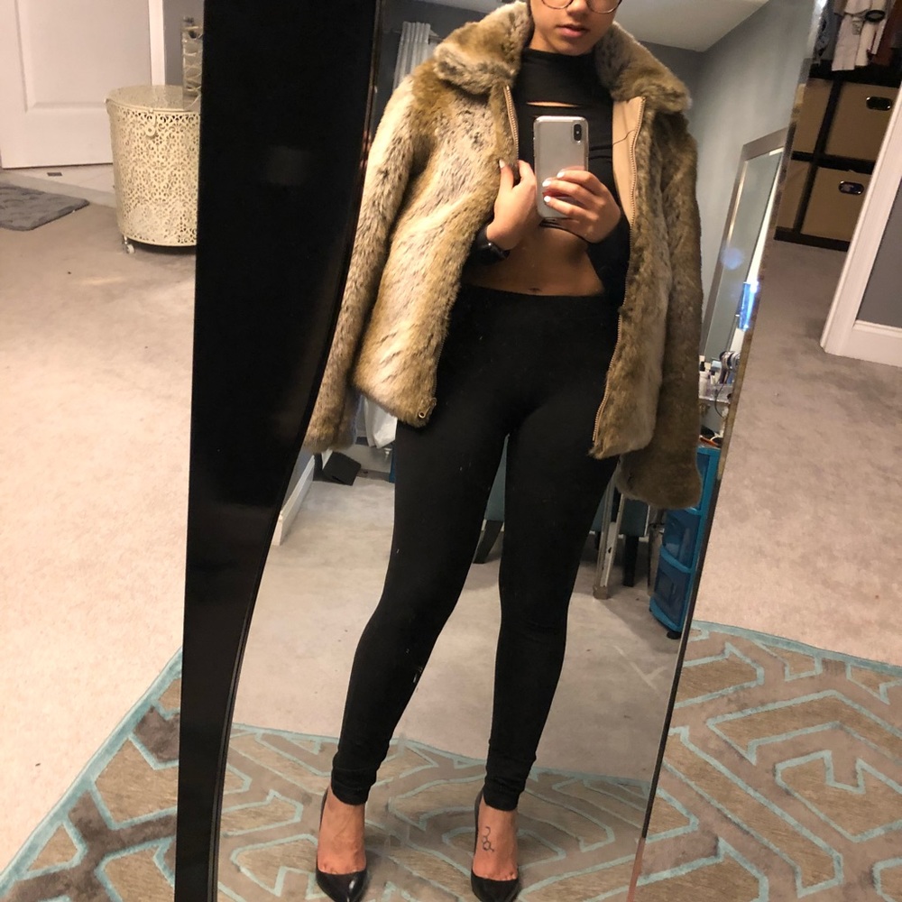 Vintage reversible faux fur coat